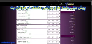 پیش بینی رشته های ورزشی مختلف در طوفان بت